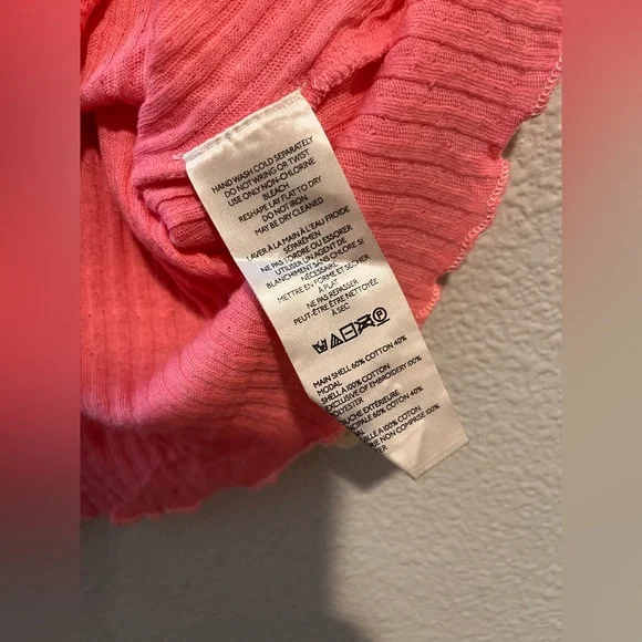 Free People Sarafina Top Boho Cottage Core Embroidered Flutter Crop Pink XL - Picture 15 of 15